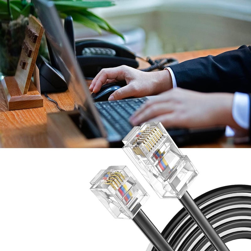 Seefeful 3.3FT-3Pack RJ45 to RJ11 Adapter for Telephone Signal (TEL Port) for Landline Telephone Service Fax or Answering, Analog Phone, XXX: NOT for Network Signal for Ethernet Device CAT, Computer - Image 4